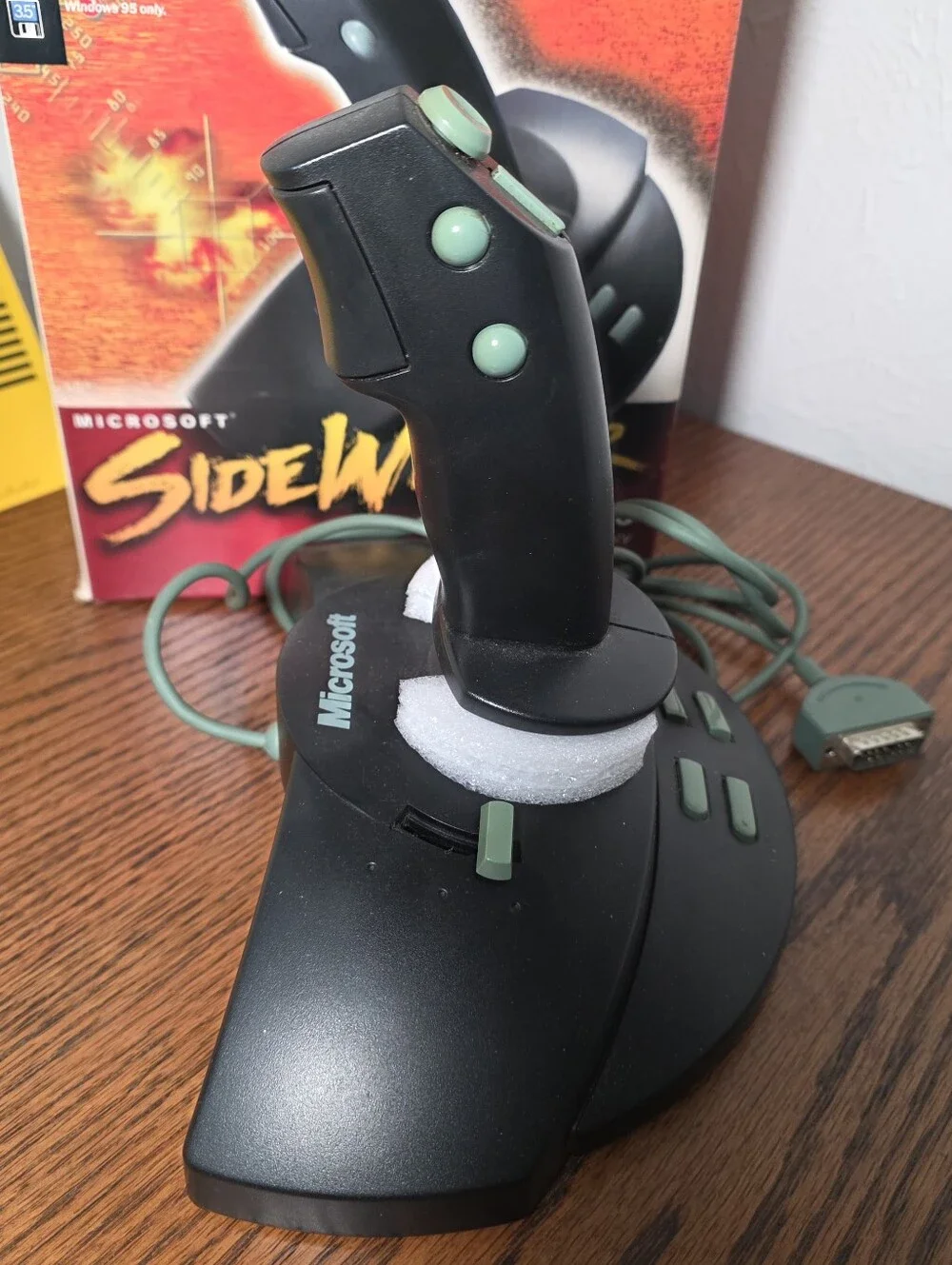 Vintage Microsoft Side Winder 3D Pro PC Joystick Flight Stick 15- Pin Non-USB